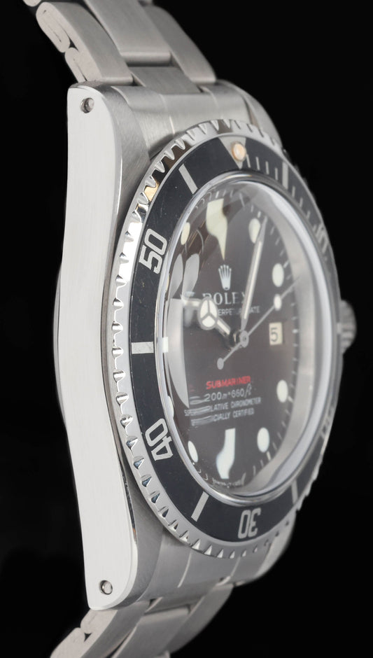 Preowned vintage Rolex Submariner Date 1680 'Red' MK2 Tropical Meters First 40mm 1970  | Crown Vintage Watches