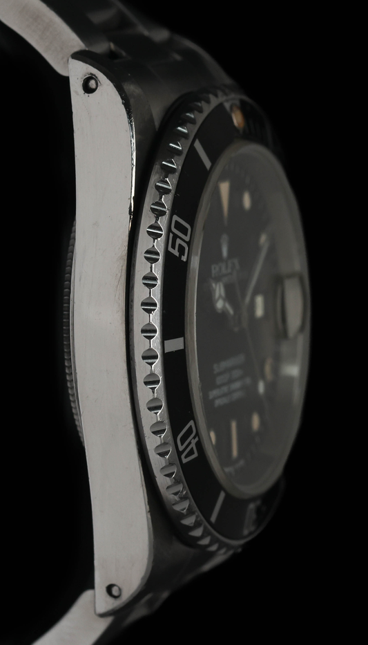 Pre-owned vintage Rolex Submariner Date 16800 'Stardust Dial' 40mm 1985 | Crown Vintage Watches