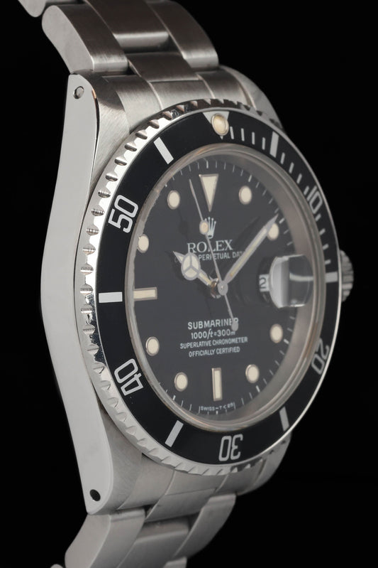 Pre-owned vintage Rolex Submariner Date 168000 40MM 1987 Watch & Box | Crown Vintage Watches