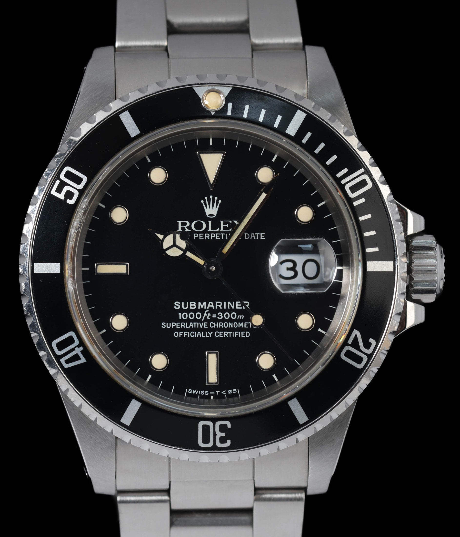 Pre-owned vintage Rolex Submariner Date 40MM 168000 | 1987 Watch & Box - Crown Vintage Watches