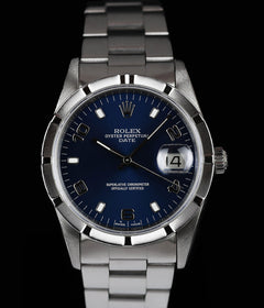Rolex Oyster Perpetual Date 15210 Blue Dial 34MM 1993 | Box & RSC Card