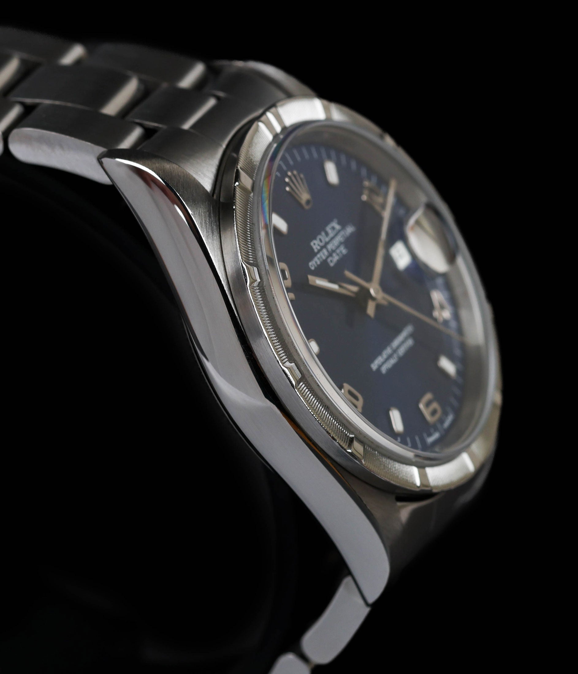 Rolex Oyster Perpetual Date 15210 Blue Dial 34MM 1993 | Box & RSC Card | Crown Vintage Watches