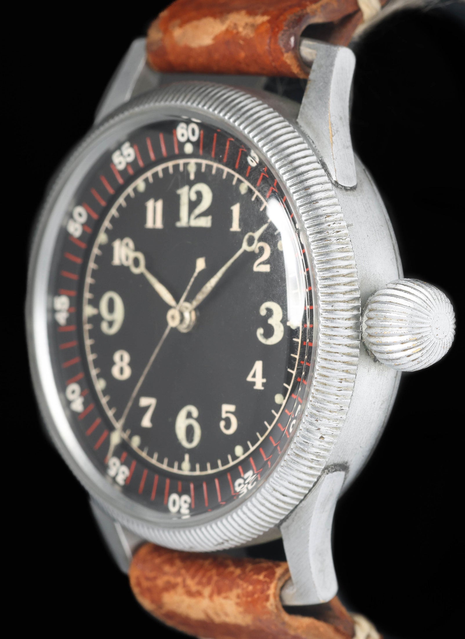 【旧日本軍？ 飛行学校 卒業記念章 ペンダント ミリタリー ヴィンテージ】 Seikosha Tensoku WW2 Japanese Pilot Watch 48mm Circa 1940 – Crown