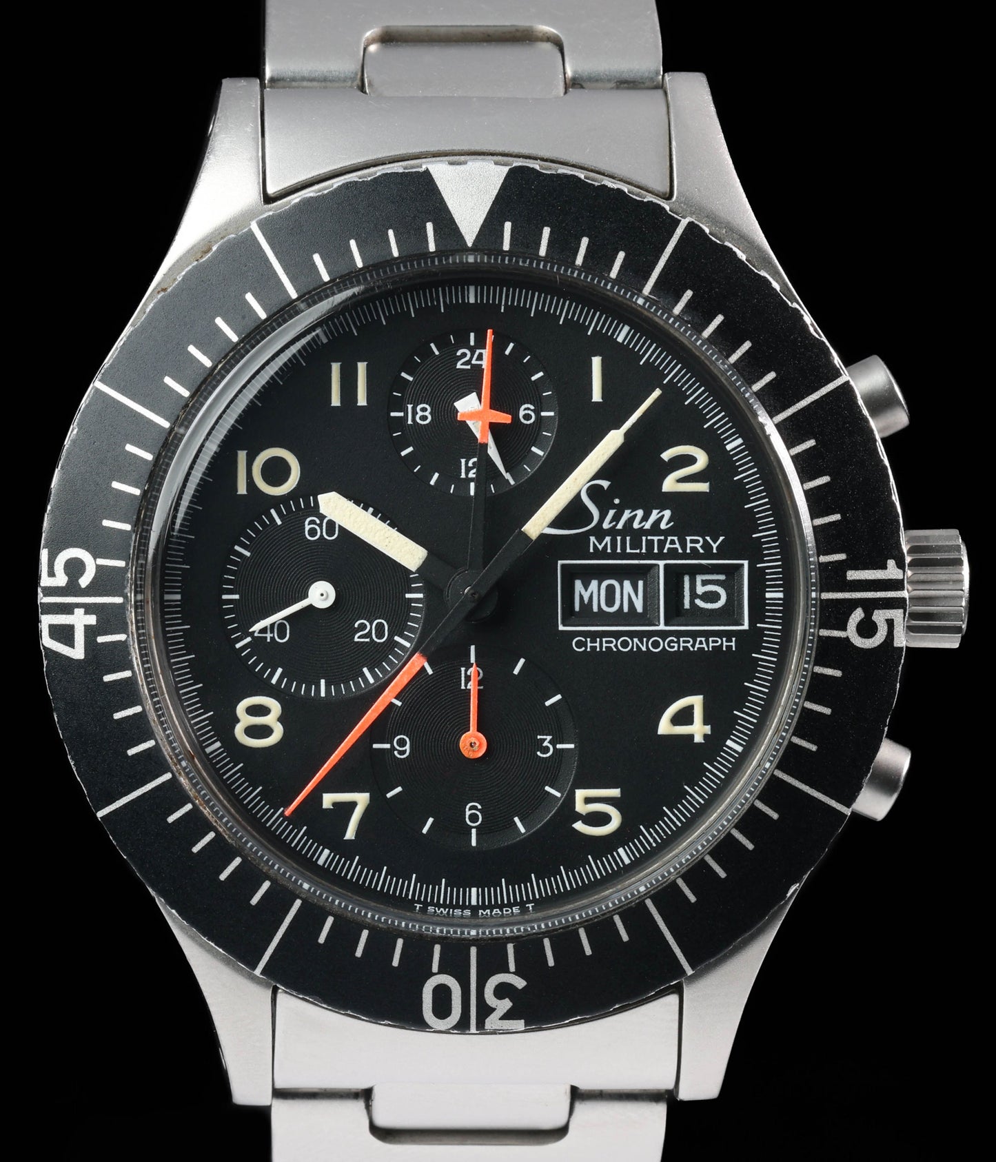 Pre-owned vintage Sinn 156.B Military Chronograph 43MM Circa 1990 | Crown Vintage Watches