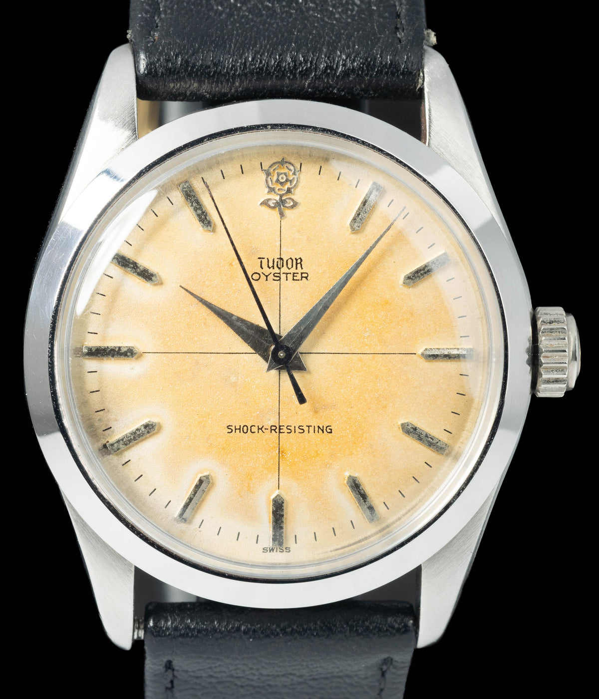 Preowned vintage Tudor Oyster Rose 7934 'Crosshair Dial' 34mm Circa 1957 | Crown Vintage Watches