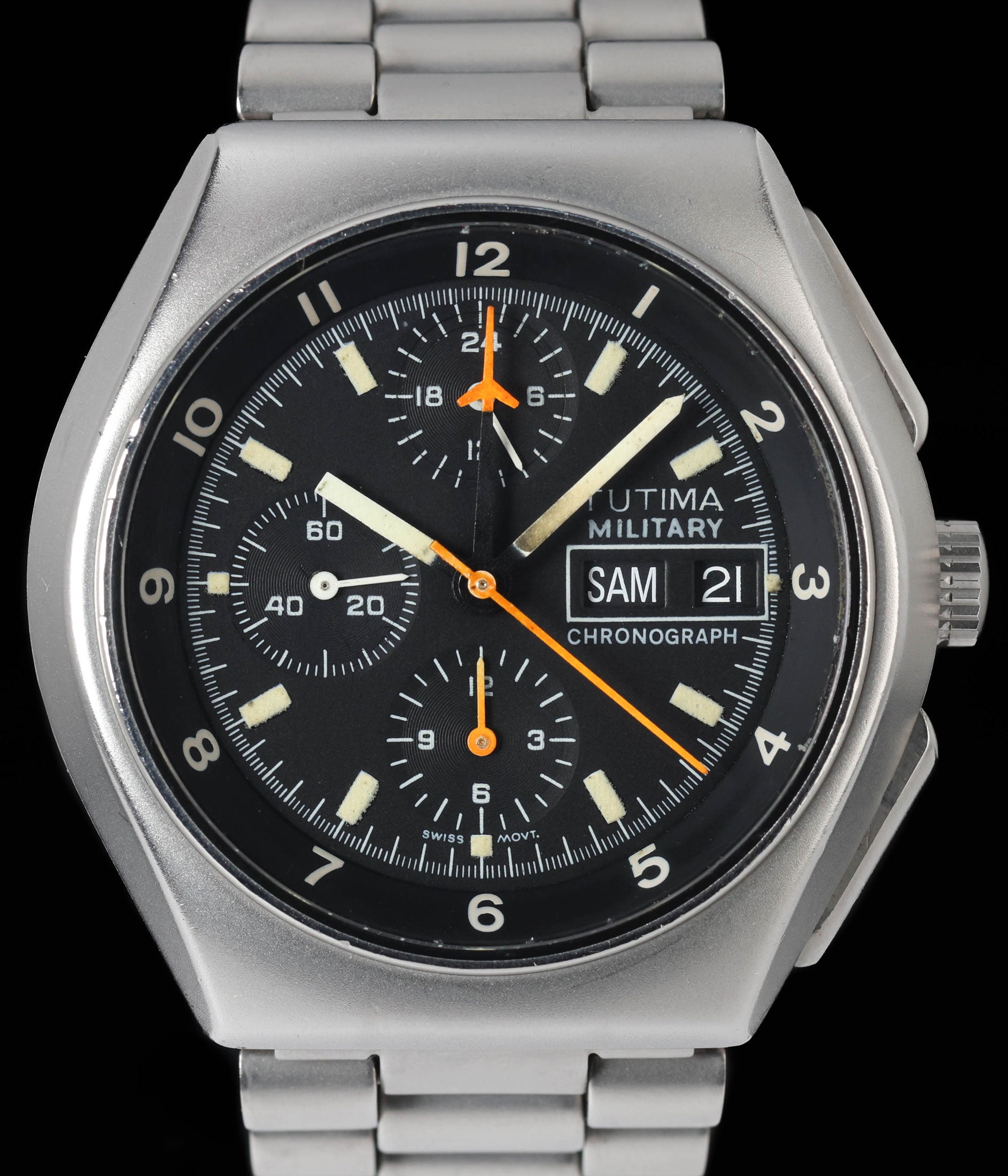 Pre-owned vintage Tutima Military Chronograph 'Fliegerchronograph' 798-002 43mm Circa 1980s | Crown Vintage Watches