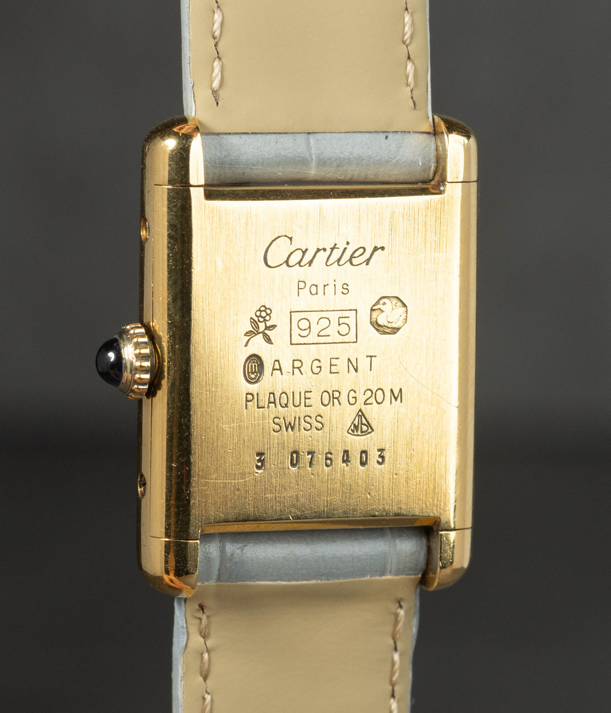 Preowned vintage Cartier Tank Must ‘Vermeil’ Blank Ivory Dial 1613 20x28mm Circa 1990s | Crown Vintage Watches