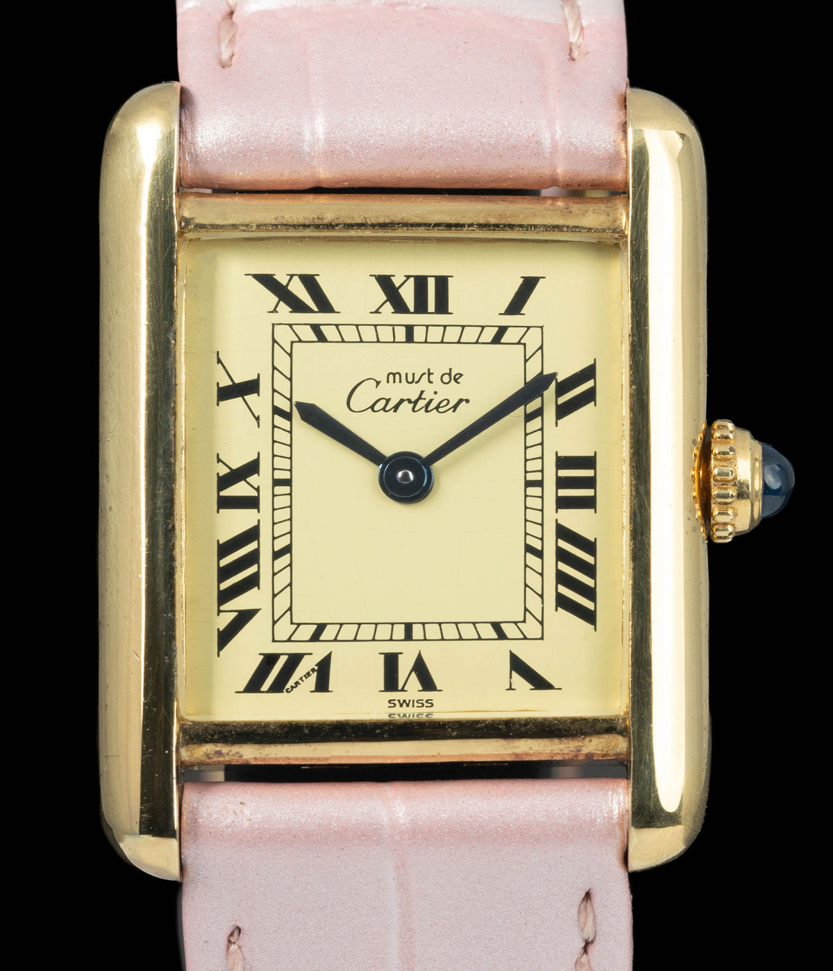 Preowned vintage Cartier Tank Must ‘Vermeil’ Ivory Dial 1613 20x28mm Circa 1990s | Crown Vintage Watches