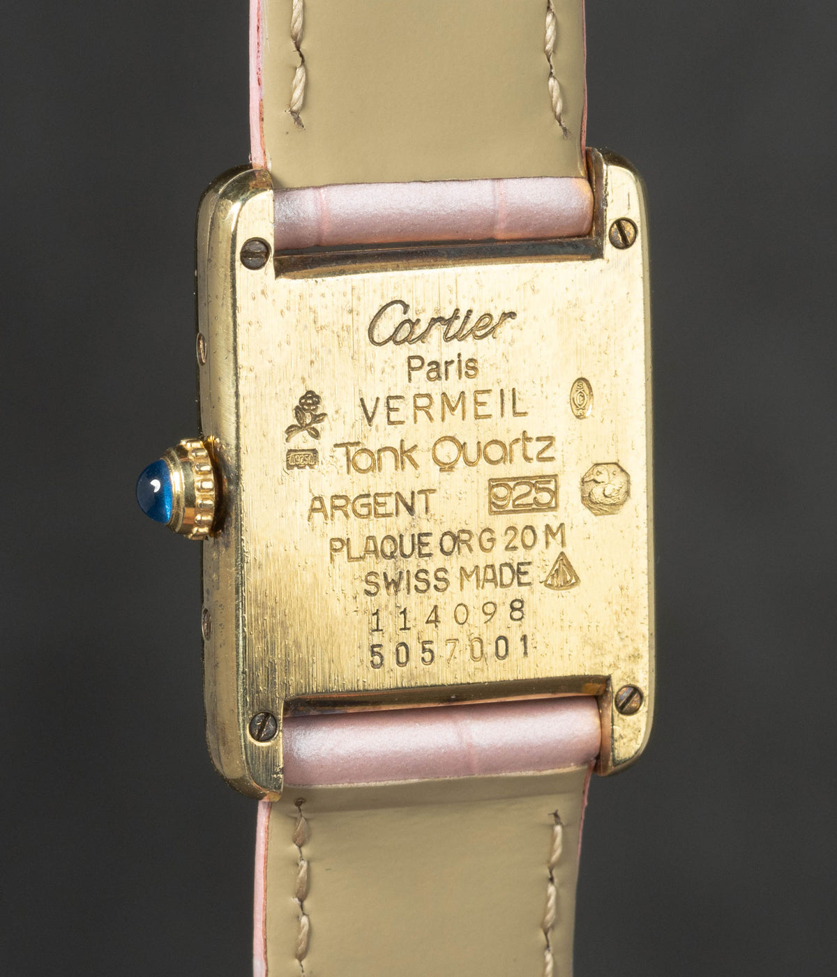 Preowned vintage Cartier Tank Must ‘Vermeil’ Ivory Dial 1613 20x28mm Circa 1990s | Crown Vintage Watches