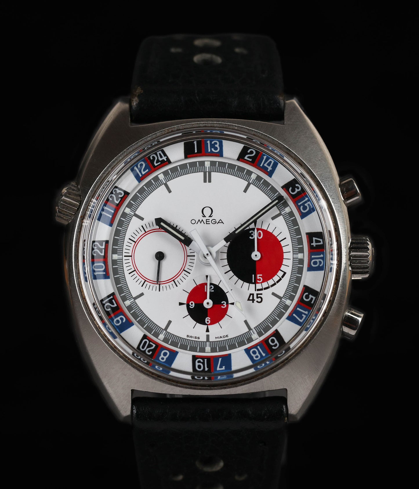 Vintage Omega Seamaster Soccer Timer 42MM Roulette Wheel Dial 145.019 1969 | Crown Vintage Watches