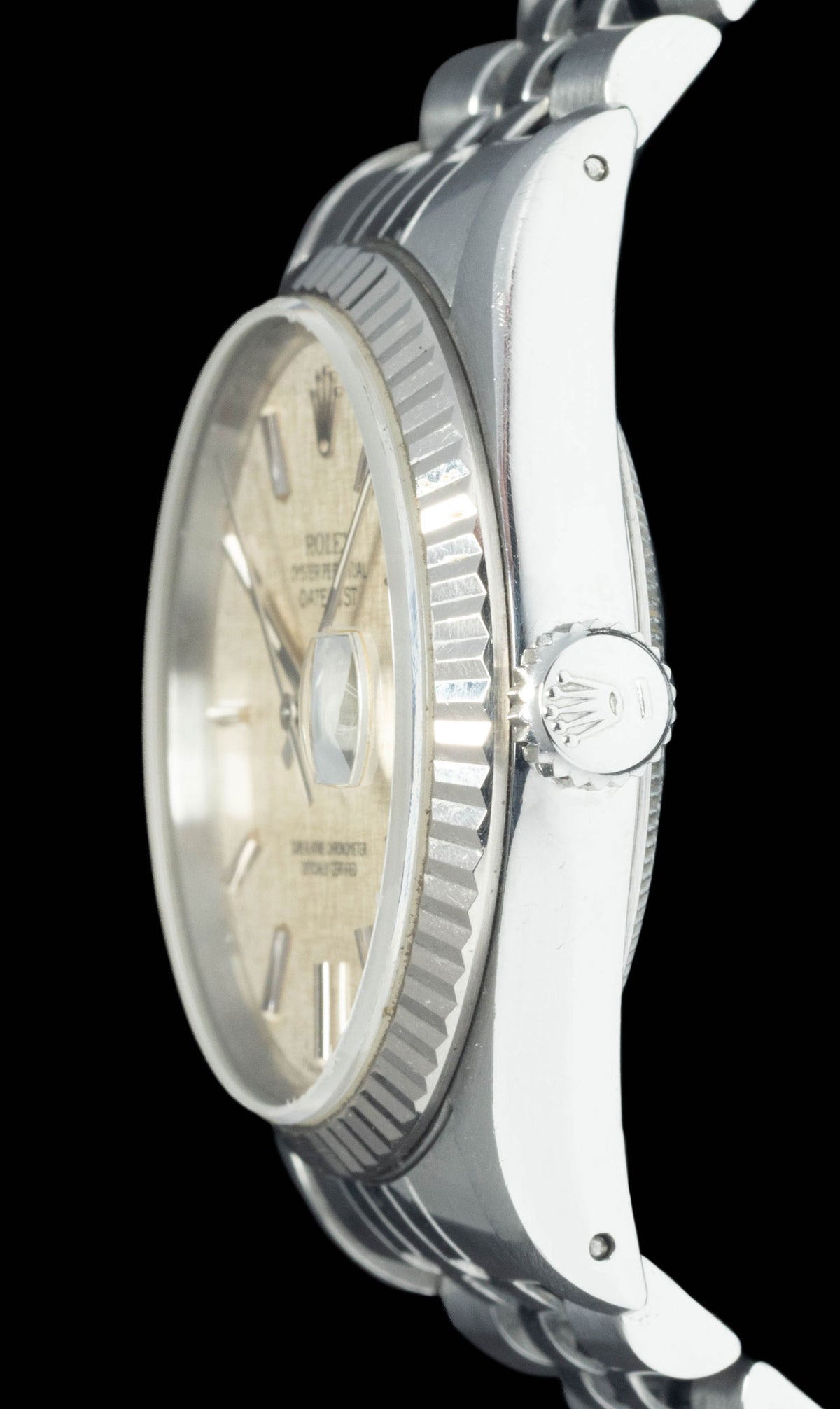 Preowned vintage Rolex Datejust 16234 'Linen Dial' 36mm Circa 1990 | Crown Vintage Watches