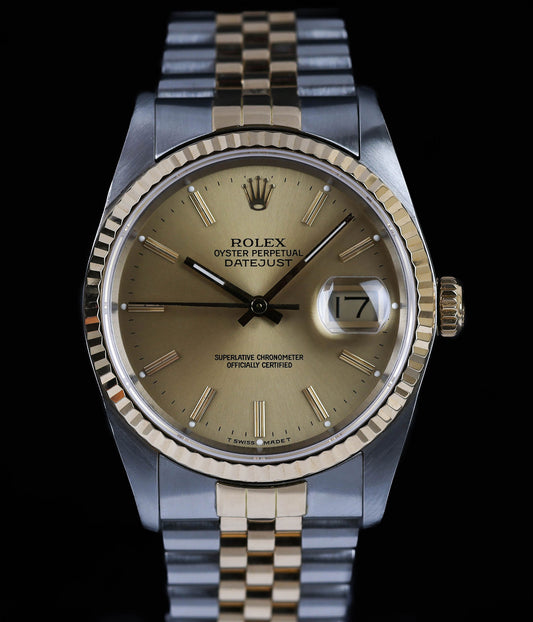 Rolex Datejust 36MM Champagne 16233 1988 | Crown Vintage Watches
