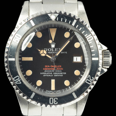 Preowned vintage Rolex Seadweller 1665 'Double Red' MK2 1967 Box & Papers | Crown Vintage Watches