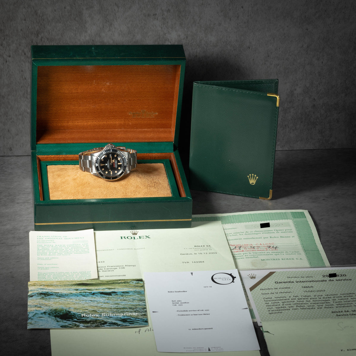 Preowned vintage Rolex Seadweller 1665 'Double Red' MK2 1967 Box & Papers | Crown Vintage Watches